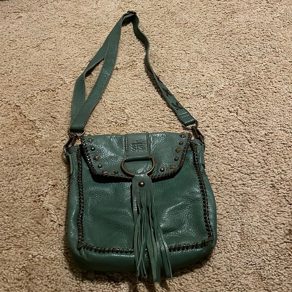 Leather cross body purse
